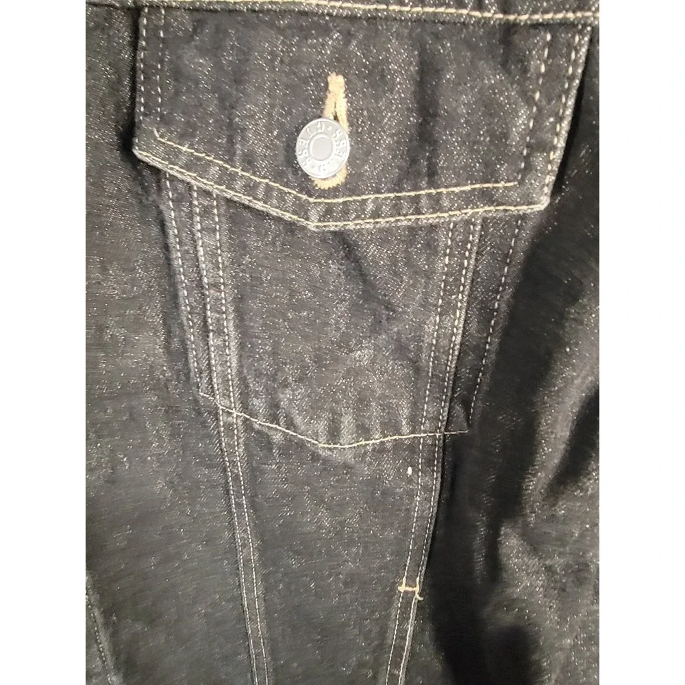 Vintage 90s Guess Denim Jacket Sz XXL Black Washed Jean Trucker 100% Cotton USA